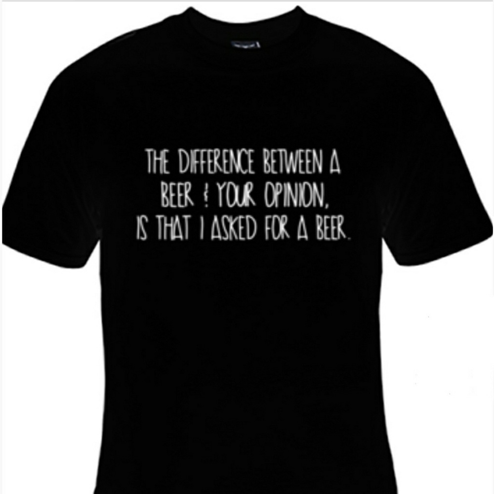 BRAND NEW TEE " THE DIFFERENCE BEER🍺/OPINION🙋